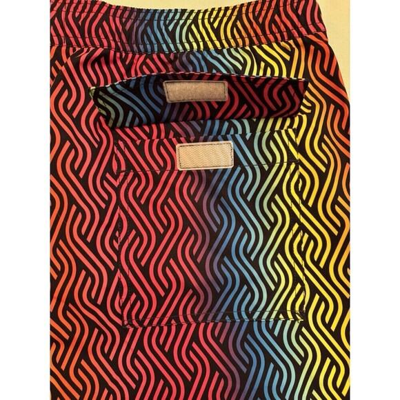 PSYCHO BUNNY Sugar Grove AOP Swim Trunks Men Large Magenta Storm Colorful Beach - Picture 8 of 13